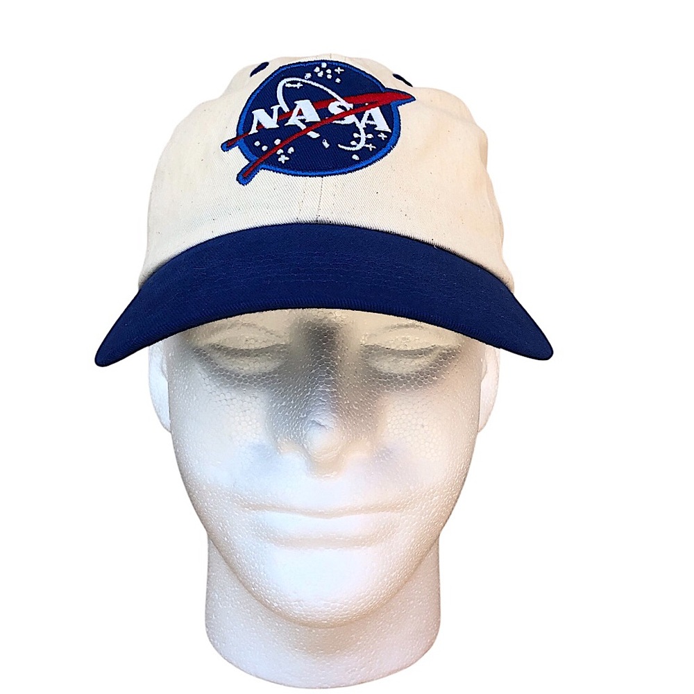 Get Real Gear NASA White Blue Embroidered Logo Adjustable Baseball Cap Youth